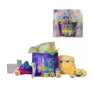 Emoji Christmas Gift Basket Tote Bag Backpack Wallet Plush Rainbow Poop Pillow